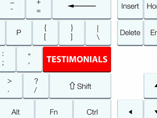 Testimonials red keyboard button