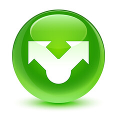 Share icon glassy green round button
