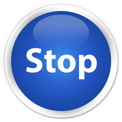 Stop premium blue round button