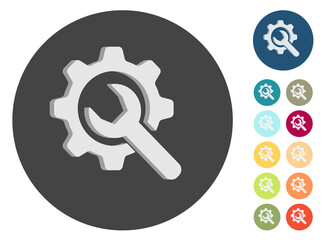 3D Icons - Schraubenschlüssel mit Zahnrad