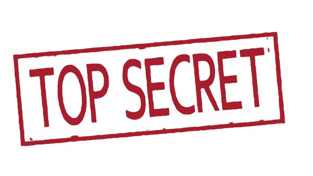 top secret stamp on green screen white and black