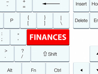 Finances red keyboard button