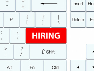 Hiring red keyboard button