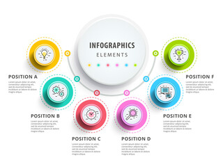 Circle infographics elements design. Abstract business workflow 