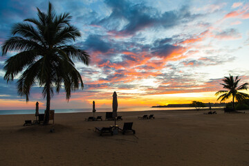 sunset over ocean on Maldives