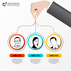 Infographic design with hand. Modern business template