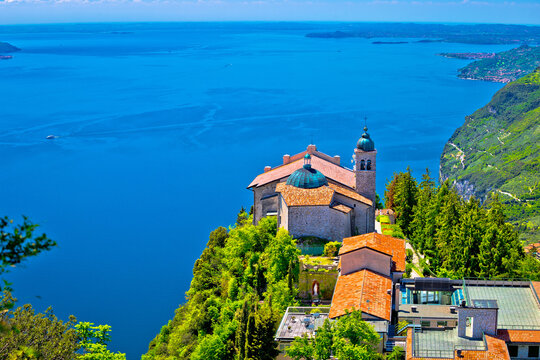 Madonna di Montecastello fermitage above Lago di Garda view
