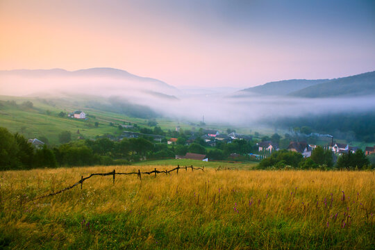 Sunrise in the Carpathian mountains, Ukraine