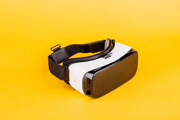VR virtual reality glasses on yellow background