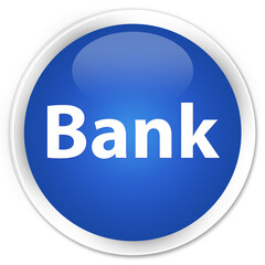 Bank premium blue round button