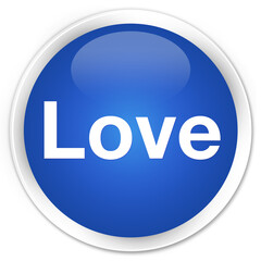 Love premium blue round button