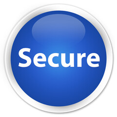Secure premium blue round button