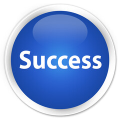 Success premium blue round button