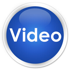 Video premium blue round button