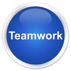 Teamwork premium blue round button