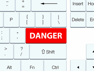 Danger red keyboard button