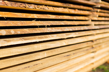 the series stack of fresh boards, building materials, wood, pine, larch, pine, sawmill, nature