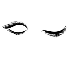 Eye lashes vector icon. Lashes vector. Open and close lashes