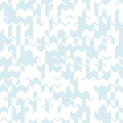 Abstract seamless pattern of angular shapes. The movement arrows and triangles on a white background.