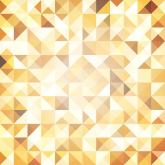 Abstract Golden pattern of triangles and squares. Luxurious metallic luster. Seamless texture.