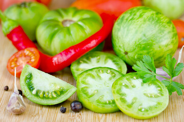 Fresh green tomatoes