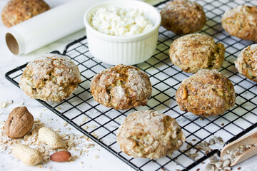 Cottage cheese nut seed biscuits