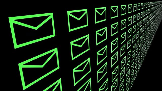 4k,background of the envelope E-Mail,flying mails,future tech screen.