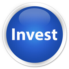 Invest premium blue round button