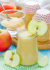 Canned apple puree, baby food
