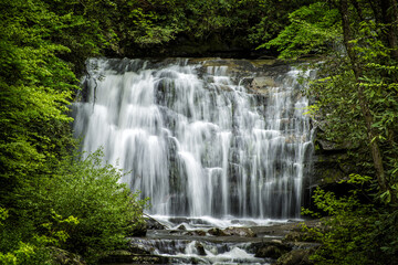 Fototapeta na wymiar Meigs Falls in the Great Smoky Mountains National Park on a lovely spring morning.