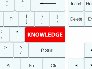Knowledge red keyboard button