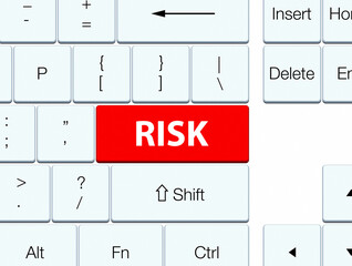 Risk red keyboard button