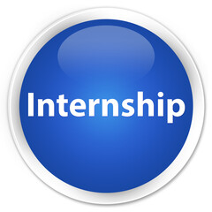Internship premium blue round button