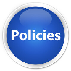 Policies premium blue round button