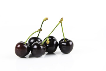 Fresh delicious dark red cherry fruits.