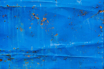 vintage blue cracked with a red color background, the paint on the metal surface, wall, texture