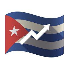 Isolated Cuba flag with a graph
