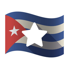 Isolated Cuba flag with a star