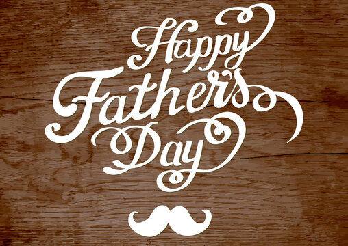 Happy fathers day handwritten lettering.
