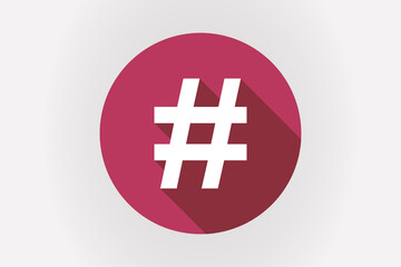 Long shadow Japan flag with a hash tag