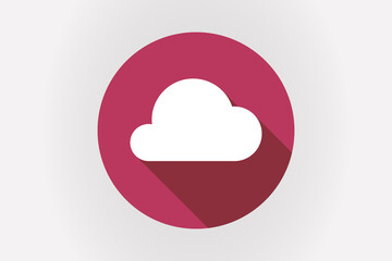 Long shadow Japan flag with a cloud