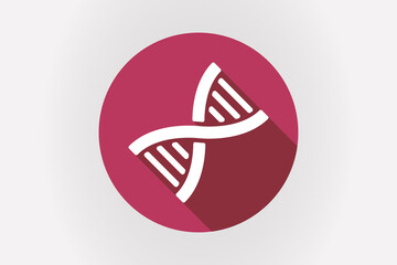 Long shadow Japan flag with a DNA sign