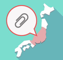 Long shadow Japan map with a clip