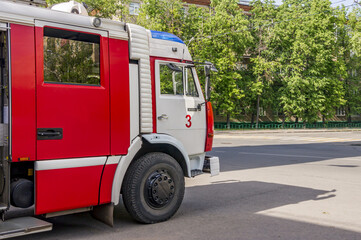 Fototapeta na wymiar Closeup of fire engine