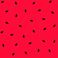 Watermelon with seeds seamless pattern