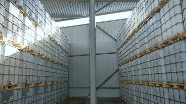 Camera Moves between Intermediate Bulk Containers High Lines