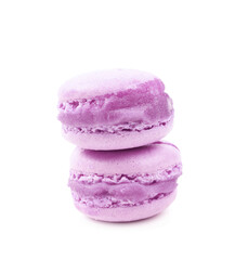 Two macaron cookies isolated