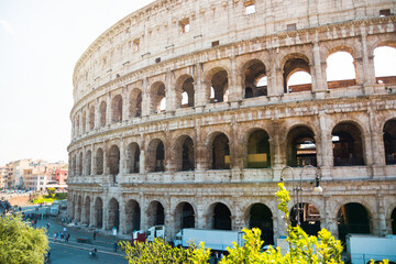 Fototapeta premium Ancient ruins of Coliseum in Rome