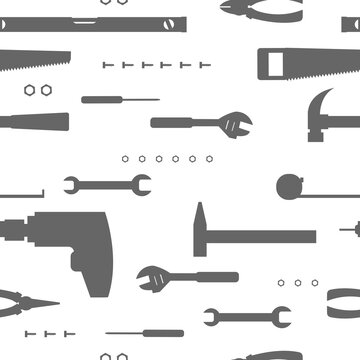 Hand work tools. Vector  pattern