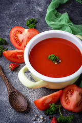 Tomato soup. Healthy vegan food